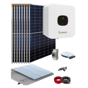 Dreiphasiges Eigenverbrauch-Set Growatt 6000W 30000Wh/Tag + 12 Solarmodule