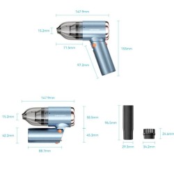 Handstaubsauger ohne Kabel Vention KRAL0 Plegable 5000Pa Filter HEPA 20min USB-C