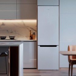 Frigorífico Combi Cecotec Bolero CoolMarket Combi 356 White Glass E Capacidad de 356 Litros