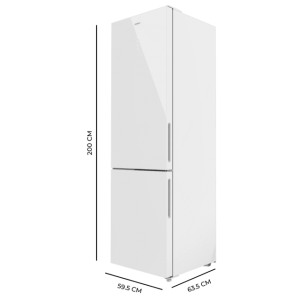 Frigorífico Combi Cecotec Bolero CoolMarket Combi 356 White Glass E Capacidad de 356 Litros