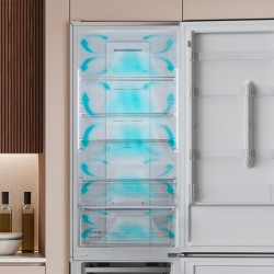 Frigorífico Combi Cecotec Bolero CoolMarket Combi 356 Grey Glass E Capacidad de 356 Litros