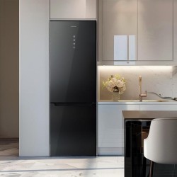 Frigorífico Combi Cecotec Bolero CoolMarket Combi 356 Grey Glass E Capacidad de 356 Litros