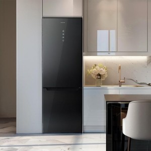 Frigorífico Combi Cecotec Bolero CoolMarket Combi 356 Grey Glass E Capacidad de 356 Litros
