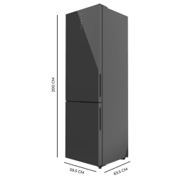 Frigorífico Combi Cecotec Bolero CoolMarket Combi 356 Grey Glass E Capacidad de 356 Litros