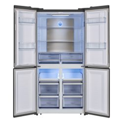 Frigorífico Combi Americano Cecotec Bolero CoolMarket 4D 490 Inox E Capacidad de 490 Litros