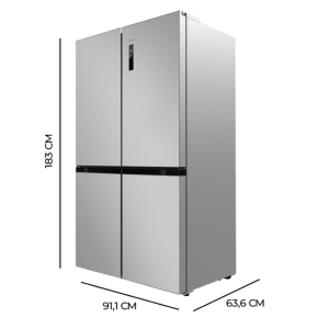 Frigorífico Combi Americano Cecotec Bolero CoolMarket 4D 490 Inox E Capacidad de 490 Litros