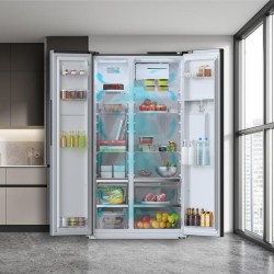 Frigorífico Americano Cecotec Bolero CoolMarket SBS 559 Dark E Capacidad de 559 Litros