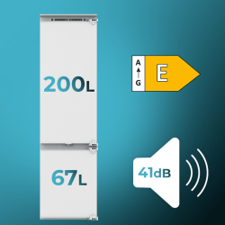 Frigorífico Combi Integrable Cecotec Bolero CoolMarket Combi BI-D FLW 267 E Capacidad de 267 Litros