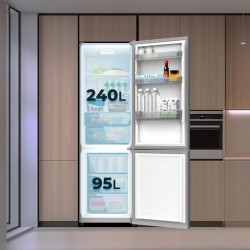 Frigorífico Combi Cecotec Bolero CoolMarket Combi 335 Grey E Capacidad de 335 Litros