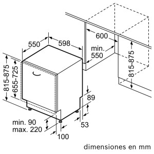 Lavavajillas Integrado Bosch SMV4HAX19E 13 Cubiertos 60cm