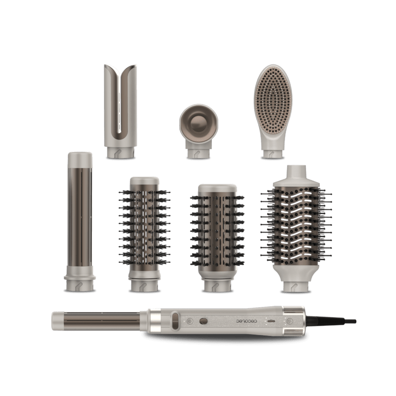 Cecotec CeramicCare 8in1 AirGlam Gyro Champagne Multifunktions-Styler mit 8 Aufsätzen