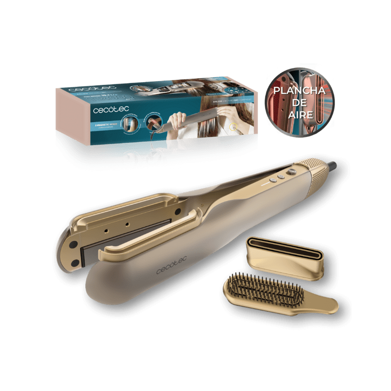 Plancha de Pelo con Aire Cecotec AirLisse 2in1 ForceDry Champagne