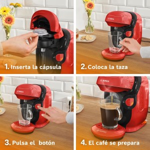Cafetera de Cápsulas Bosch Tassimo Finesse Friendly TAS163E Rojo