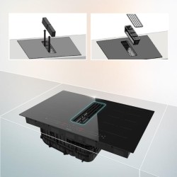 Induktionskochfeld 2 Zonen TotalFlex mit Dunstabzugshaube Cecotec Bolero Squad IH 4800 TotalFlex80