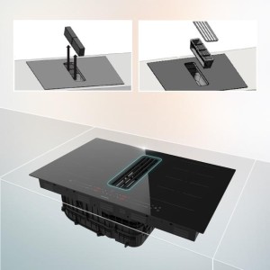 Induktionskochfeld 2 Zonen TotalFlex mit Dunstabzugshaube Cecotec Bolero Squad IH 4800 TotalFlex80