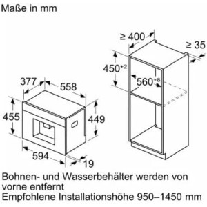 Bosch CTL7181B0 Serie 8 Kaffeevollautomat – vollintegrierbar, Schwarz