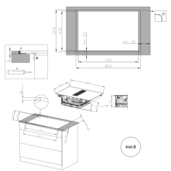 Placa de inducción de 2 Zonas TotalFlex con Campana Extractora Cecotec Bolero Squad IH 4800 TotalFlex80