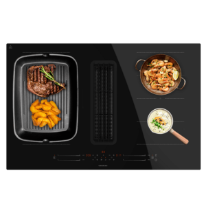 Induktionskochfeld 2 Zonen TotalFlex mit Dunstabzugshaube Cecotec Bolero Squad IH 4800 TotalFlex80
