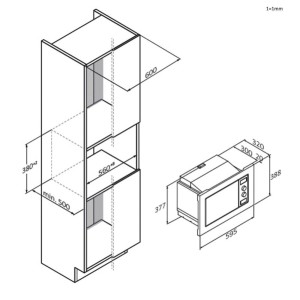 Candy CA38FMW8NB Einbau-Mikrowelle mit Grill – 17 Liter, 1000 W