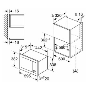 Microondas Grill Integrable Bosch BEL623MS3 20L 800W