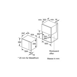Einbau-Mikrowelle Bosch BFL520MS0 20L 800W
