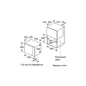 Einbau-Mikrowelle Bosch BFL520MS0 20L 800W