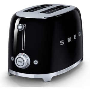 Tostador 2 ranuras 50 style negro Smeg TSF01BLEU