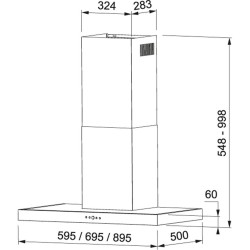Mepamsa SILUETA XLA90BLANCA Dekorative Dunstabzugshaube