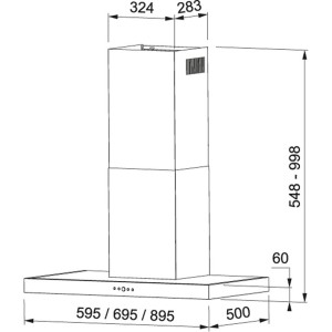 Mepamsa SILUETA XLA90BLANCA Dekorative Dunstabzugshaube
