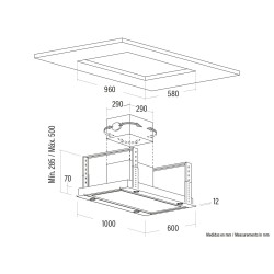 Cata SIRIN 1000WH Insel‑Dunstabzugshaube