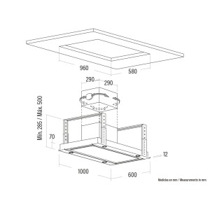 Campana Isla Cata SIRIN 1000WH