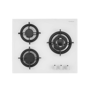 Placa de gas Corbero CPCGY2313W cristal blanco 3 fuegos