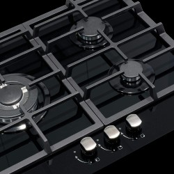 Placa de gas Cata LCI6021BK cristal negro 3 fuegos