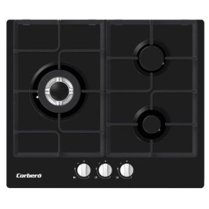 Corbero Gas-Kochfeld CPCGM3F3121N, Schwarz, 3 Brenner