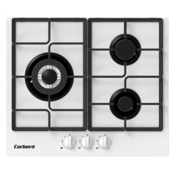 Placa de gas Corbero CPCGM3F3122W blanco 3 fuegos