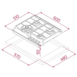 Teka Gas-Kochfeld GZC64320XBABK, 4 Brenner