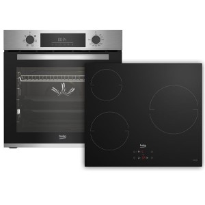 Conjunto Horno Multifunción y Placa de Inducción 3 Zonas Beko BBSE12340XD