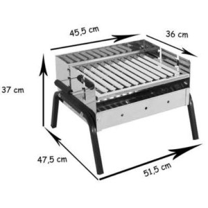 Inox Holzkohlegrill Avila mit Grillwagen Edelstahl