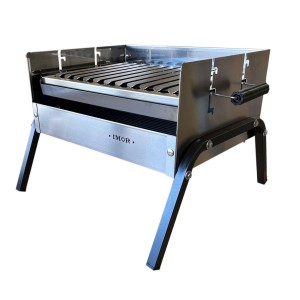 Inox Holzkohlegrill Avila mit Grillwagen Edelstahl