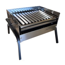 Inox Holzkohlegrill Avila mit Grillwagen Edelstahl