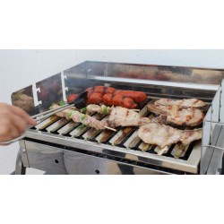 Inox Holzkohlegrill Avila mit Grillwagen Edelstahl