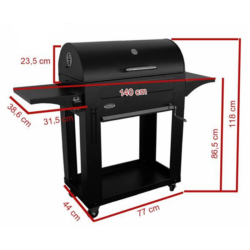 Holzkohlegrill Milano mit Grillwagen für Garten