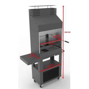 Barbacoa de carbón Castelar con carro