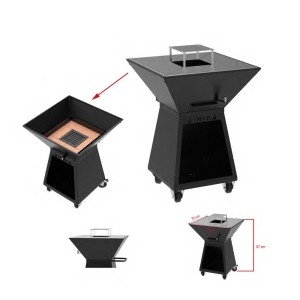 Barbacoa de carbón Brasafina con carro