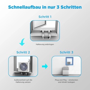 MIDEA PortaSplit 3,5 kW Mobile Split Klimaanlage Kühlen & Heizen mit Halterung