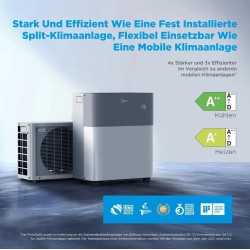 MIDEA PortaSplit 3,5 kW Mobile Split Klimaanlage Kühlen & Heizen mit Halterung