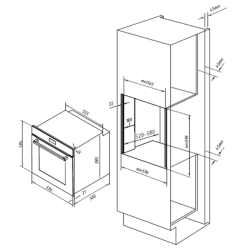 Integrierbarer Multifunktionsofen mit 72 Litern Cecotec Bolero Hexa M226000 Glass Grey A 2800W