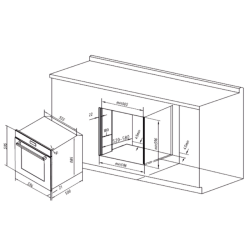 Integrierbarer Multifunktionsofen mit 72 Litern Cecotec Bolero Hexa M226000 Glass Grey A 2800W