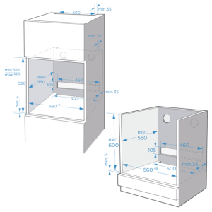 Integrierbarer Multifunktionsofen mit 72 Litern Cecotec Bolero Hexa SM406000 Glass Grey A+ 2900W