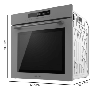 Integrierbarer Multifunktionsofen mit 72 Litern Cecotec Bolero Hexa SM406000 Glass Grey A+ 2900W